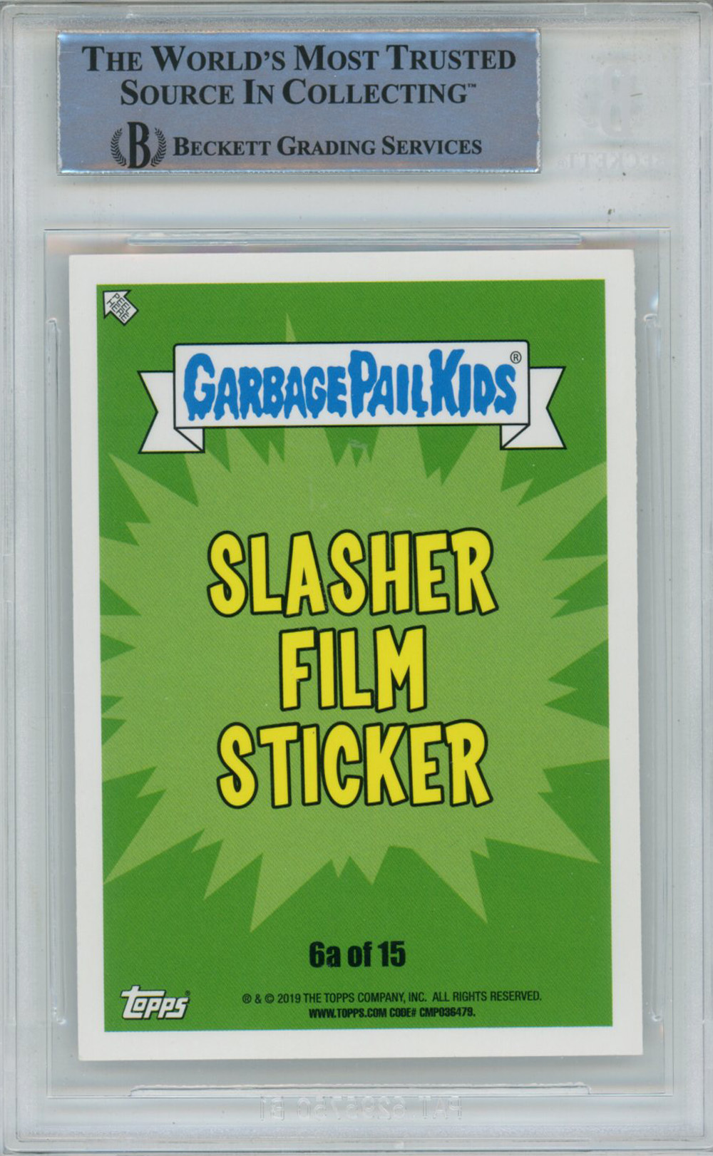 Ari Lehman Signed 2019 Garbage Pail Kids Jabbed Jason #SF6A BAS Slab