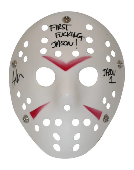 Ari Lehman Autographed/Signed Friday The 13th White Mask Jason Beckett