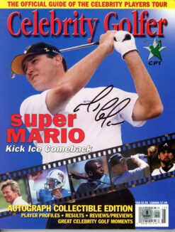 Mario Lemieux Autographed Pittsburgh Penguins Celeb Golf Magazine Beckett 55760