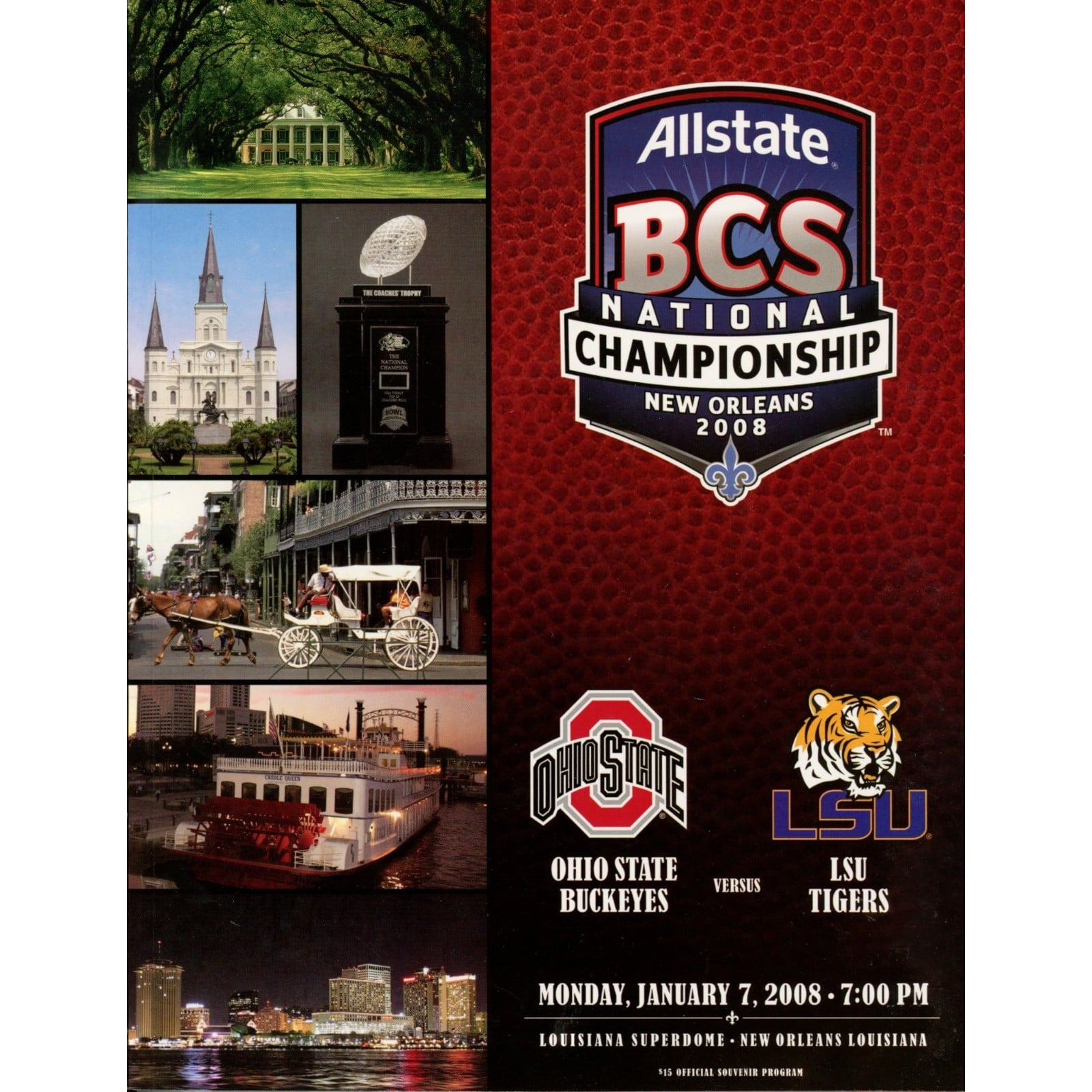 Unautographed Magazine LSU Tigers vs Ohio State 2008 BCS Champion Program 58410 1 Unautographed Magazine LSU Tigers vs Ohio State 2008 BCS Champion Program 58410