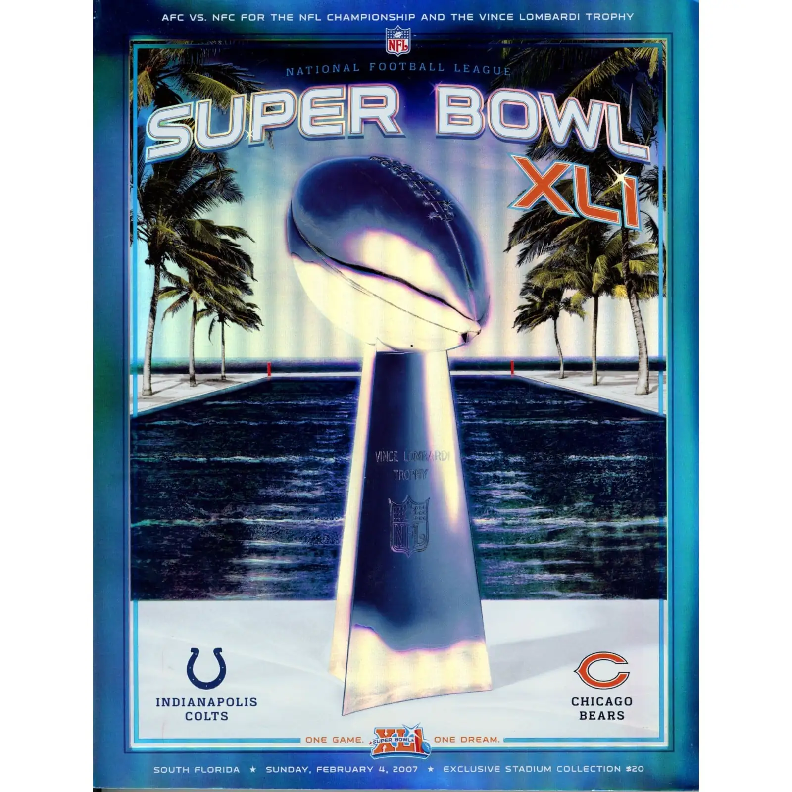 Unautographed Magazine Colts vs Chicago Bears 2007 Super Bowl XLI Program 58480 1 Unautographed Magazine Colts vs Chicago Bears 2007 Super Bowl XLI Program 58480