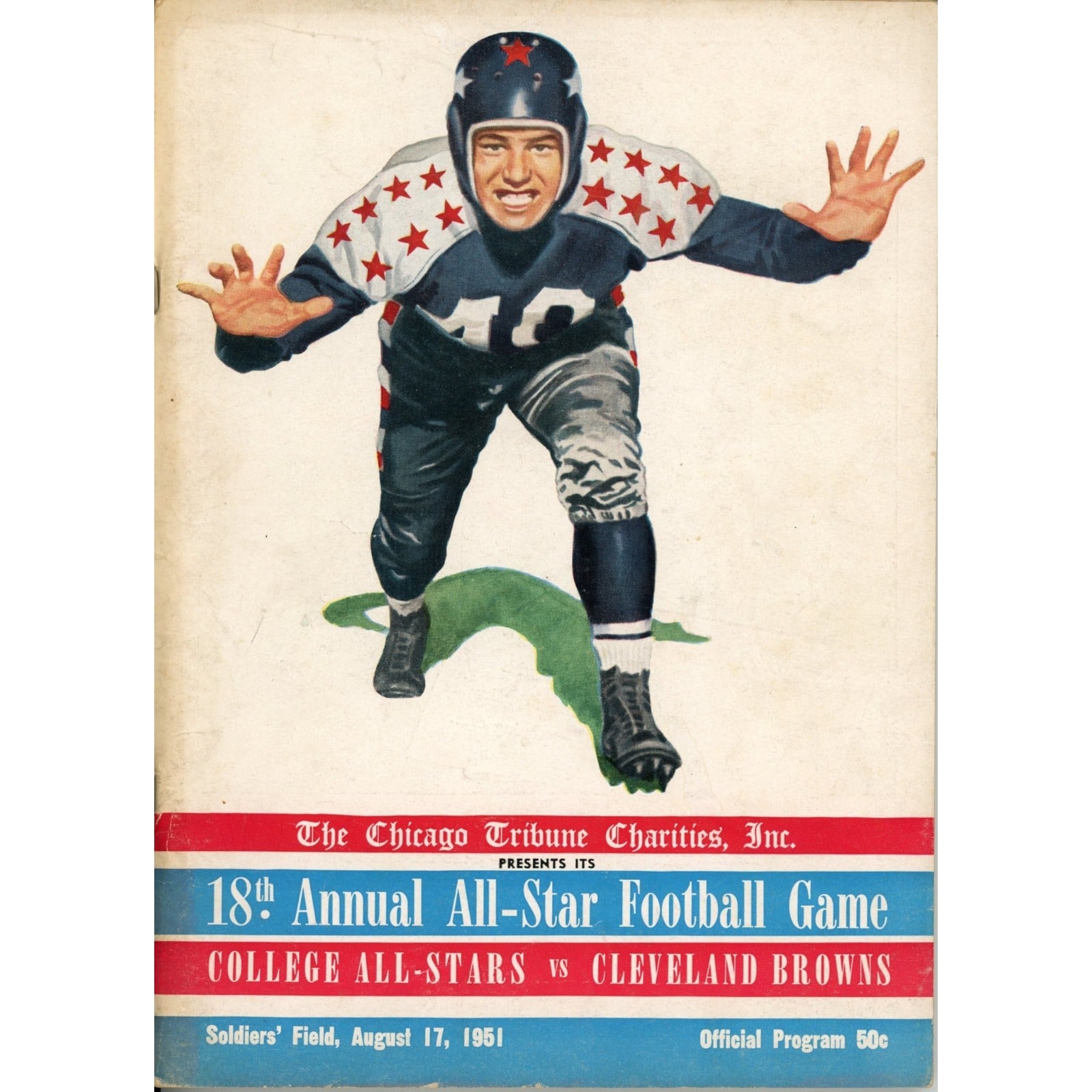 Unautographed Magazine 18th College Allstars vs Browns 1951 Program 58464