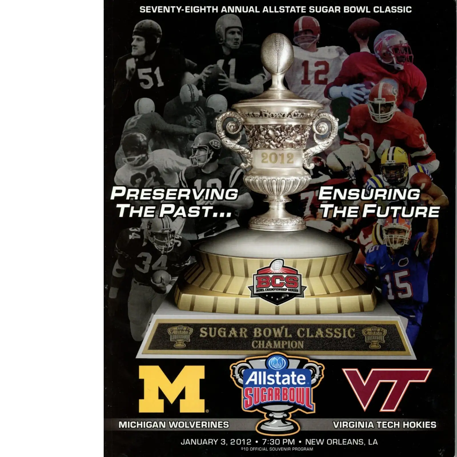 Unautographed Magazine Michigan vs Virginia Tech 2012Sugar Bowl Program 58483 1 Unautographed Magazine Michigan vs Virginia Tech 2012Sugar Bowl Program 58483