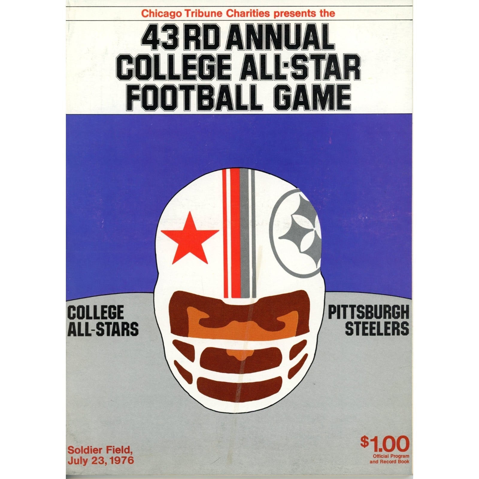 Unautographed Magazine 43rd College Allstars vs Steelers 1976 Program 58452