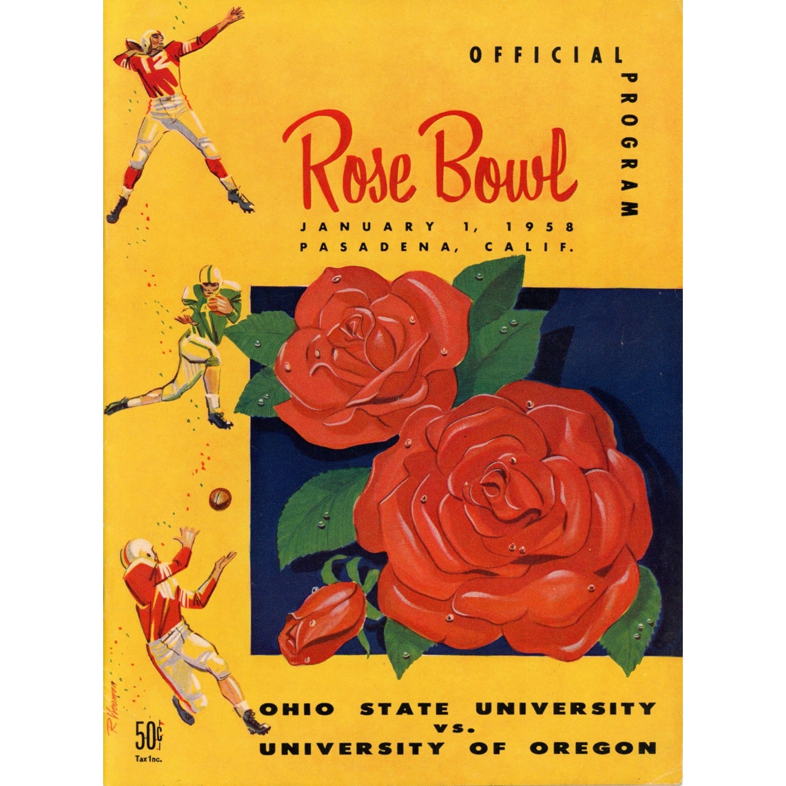 Unautographed Magazine Ohio State vs Oregon 1958 Rose Bowl Program 58447