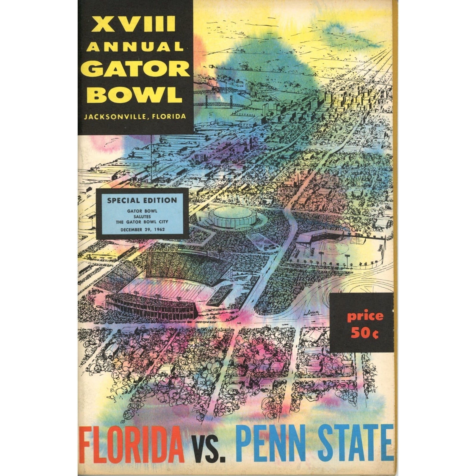 Unautographed Magazine Florida vs Penn State 1962 Gator Bowl Program 58476 3 Unautographed Magazine Florida vs Penn State 1962 Gator Bowl Program 58476