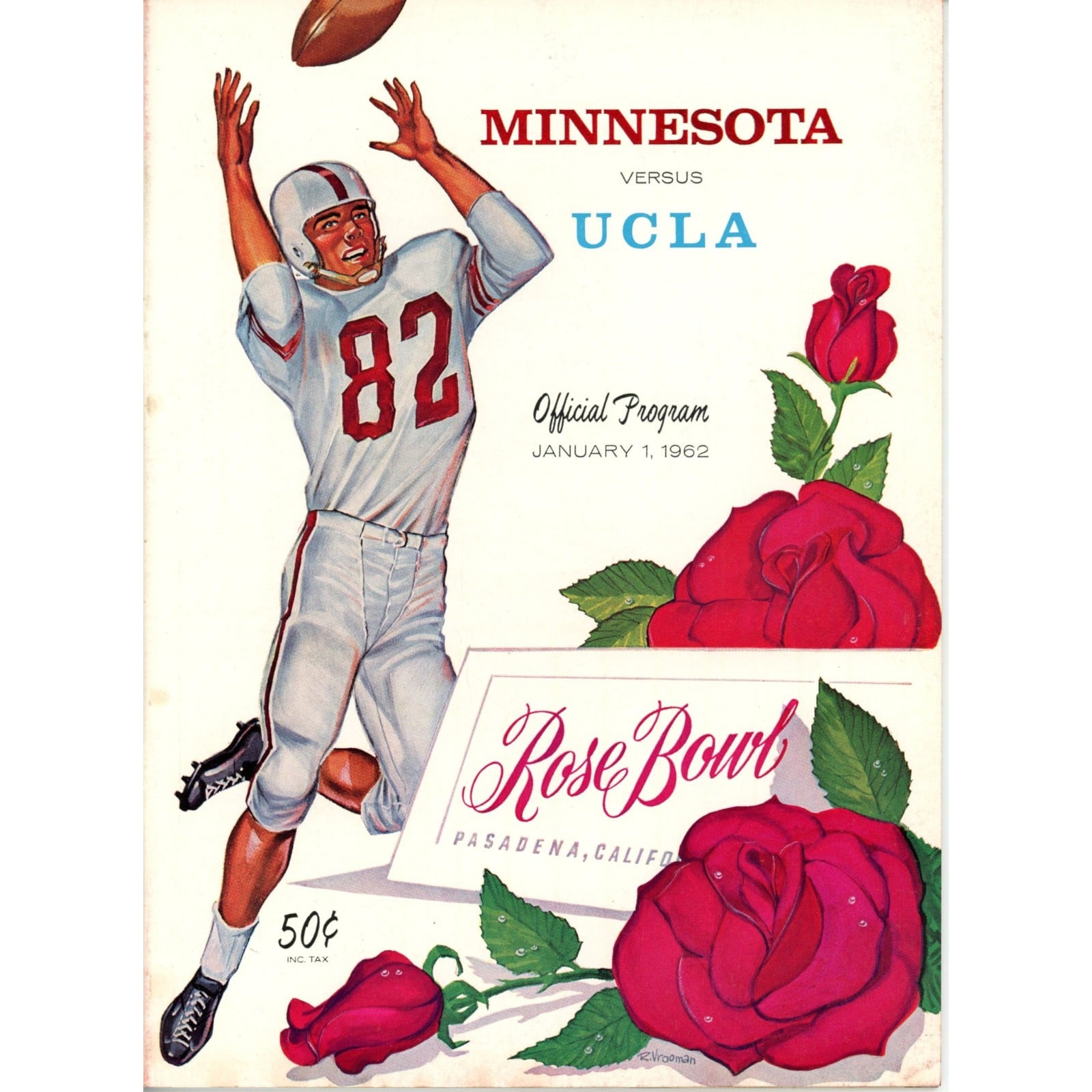 Unautographed Minnesota Golden Gophers vs UCLA 1962 Rose Bowl Program 58446 1 Unautographed Minnesota Golden Gophers vs UCLA 1962 Rose Bowl Program 58446