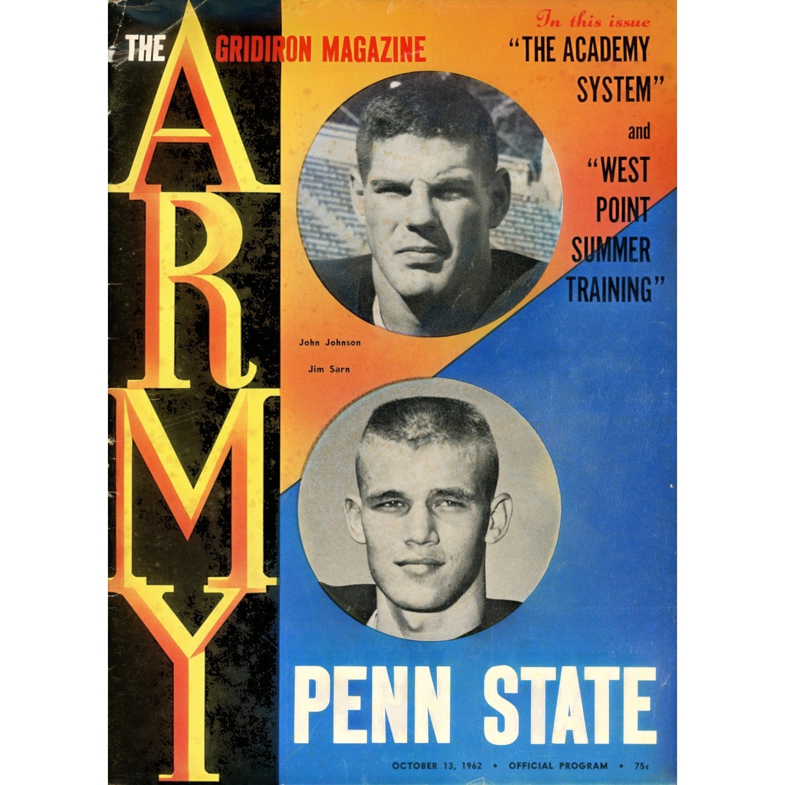 Unautographed Magazine Army vs Penn State '62  "The Army Gridiron" 58468