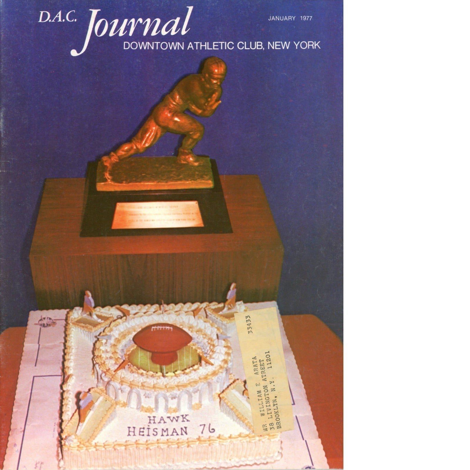 Unautographed Magazine Downtown Athletic Club Journal Jan 1977 New York 58466