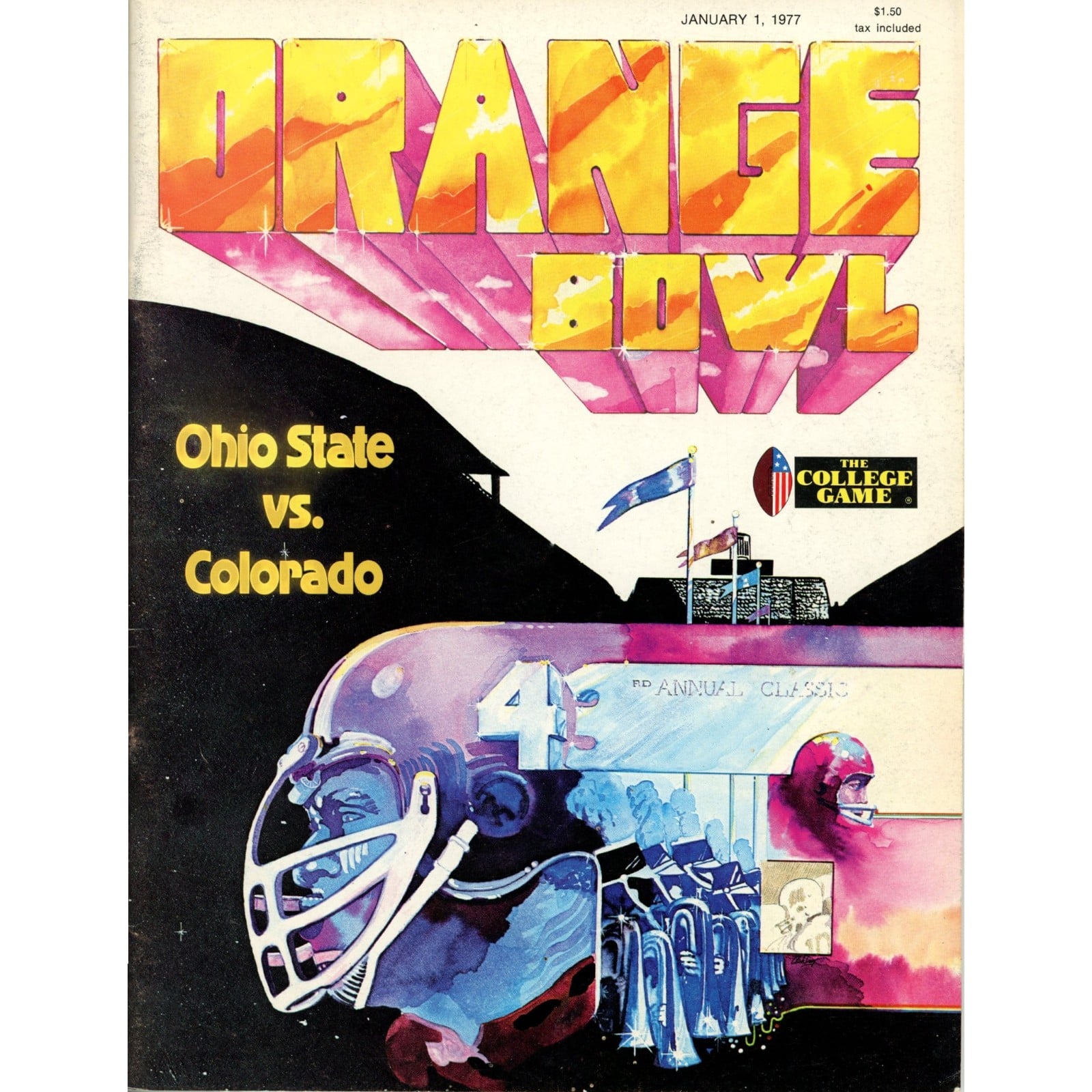 Unautographed Magazine Ohio State vs Colorado 1977 Orange Bowl Program 58440