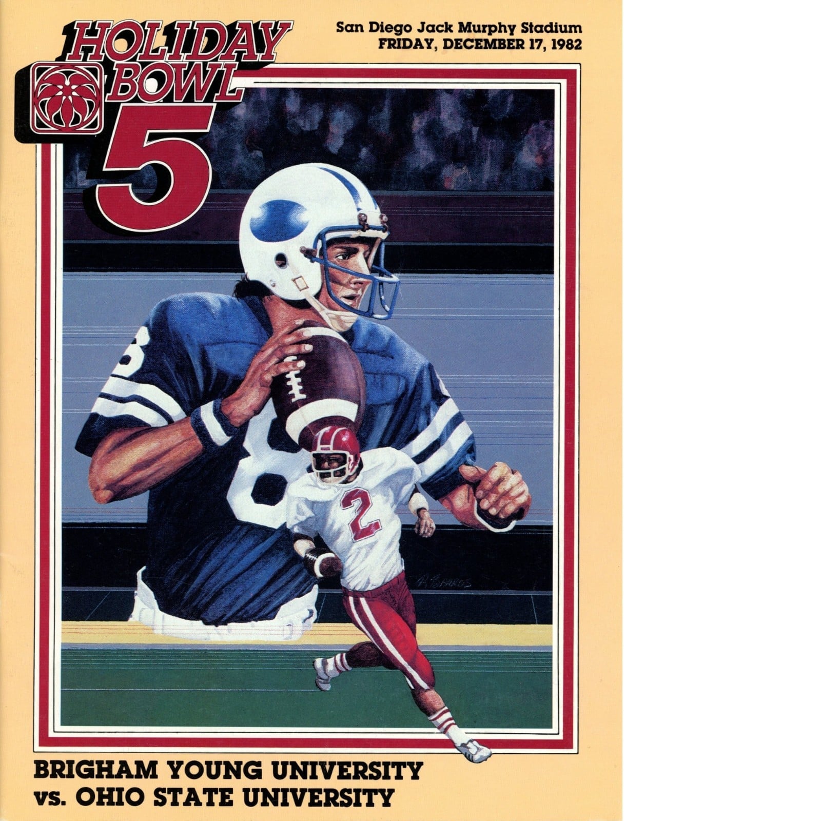 Unautographed Magazine Ohio State Buckeyes vs BYU 82 Holiday Bowl Program 58434