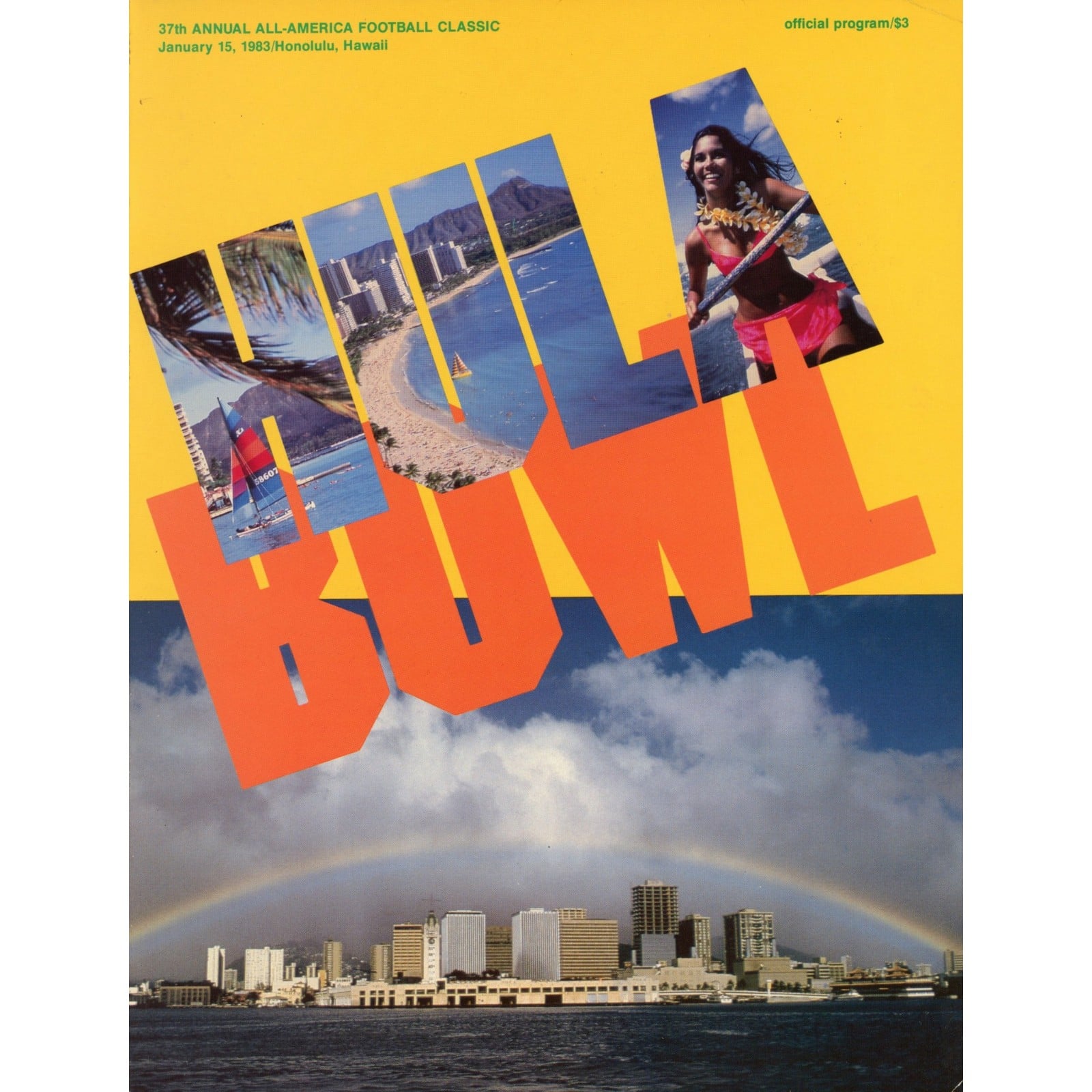 Unautographed Magazine 1983 Hula Bowl Program 58433 1 Unautographed Magazine 1983 Hula Bowl Program 58433