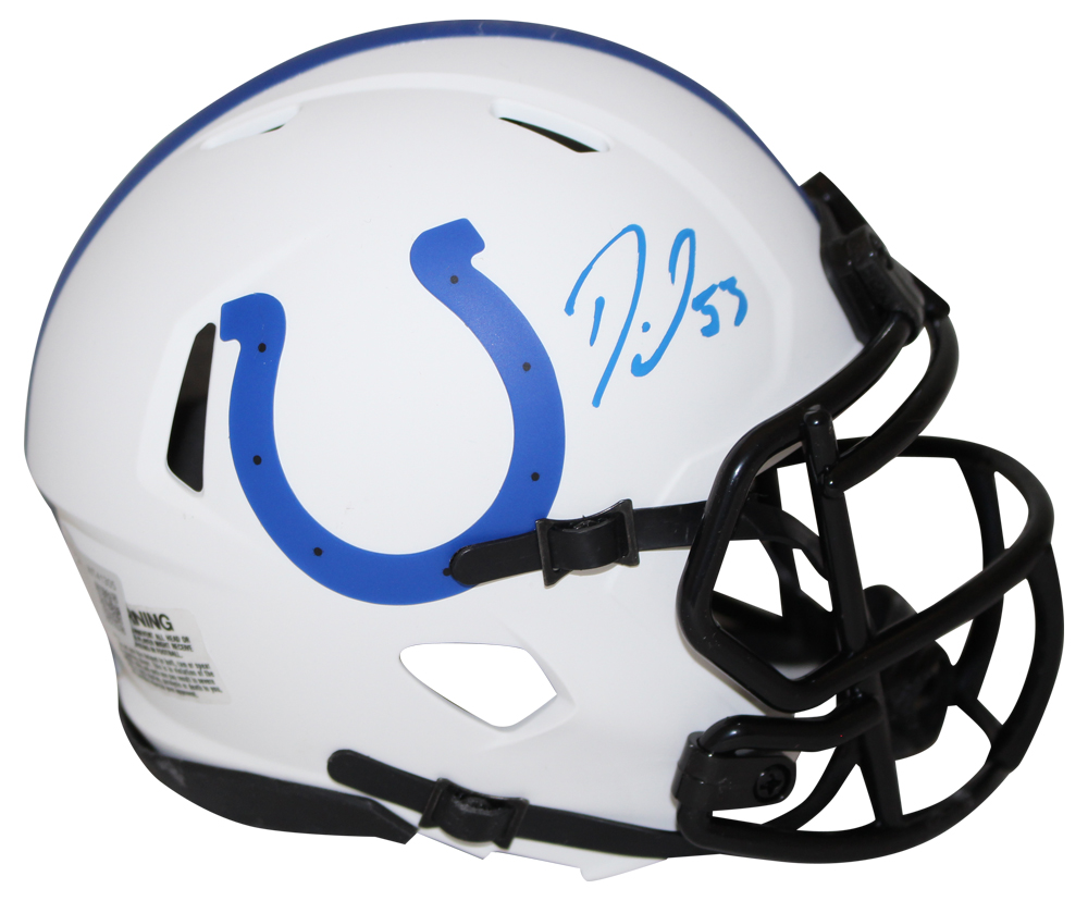Darius Leonard Autographed Indianapolis Colts Lunar Mini Helmet Beckett