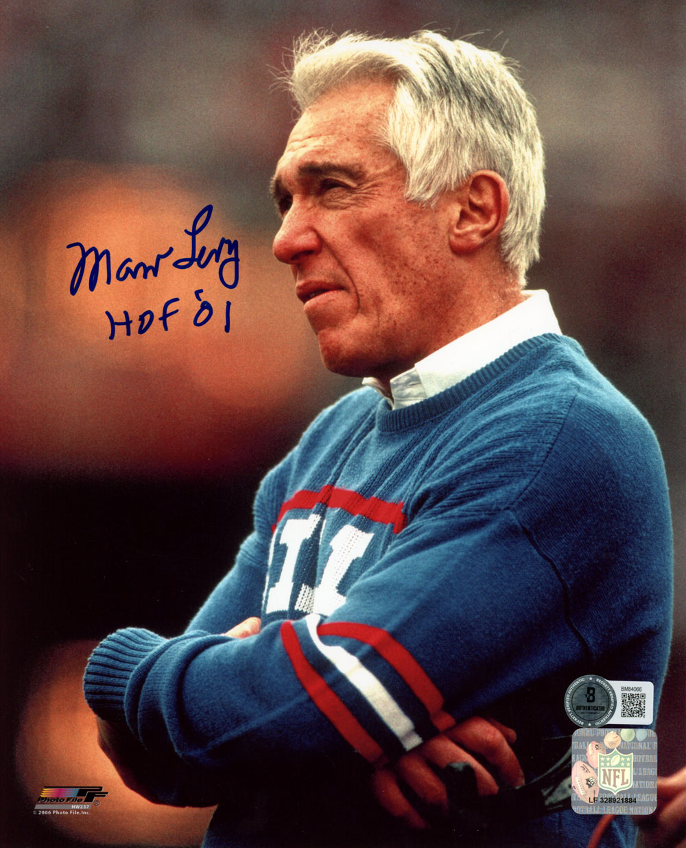 Marv Levy Autographed Buffalo Bills 8x10 Photo HOF Beckett 45684