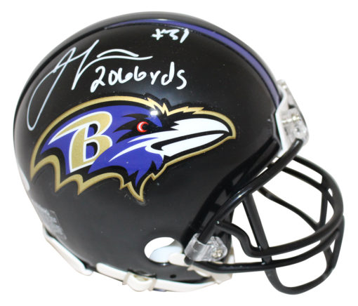 Jamal Lewis Autographed/Signed Baltimore Ravens Mini Helmet 2066 Yds JSA 23621