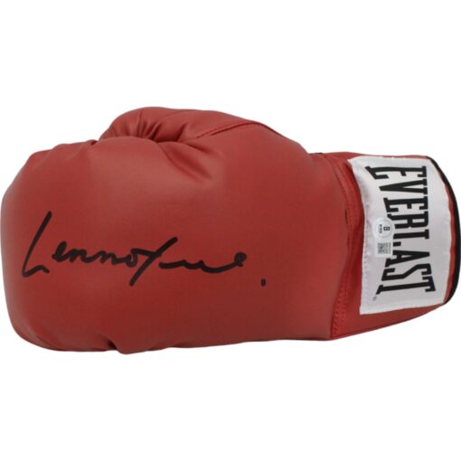 Lennox Lewis Autographed/Signed Red Left Boxing Glove Beckett 44773