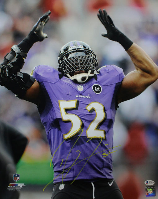 Ray Lewis Autographed/Signed Baltimore Ravens 16x20 Photo BAS 26808 PF