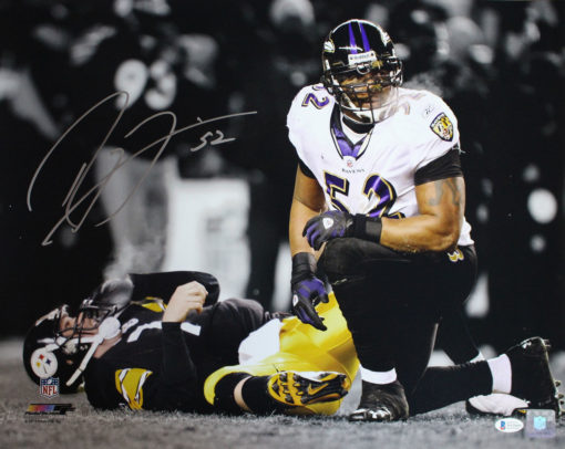 Ray Lewis Autographed/Signed Baltimore Ravens 16x20 Photo BAS 26807 PF