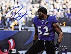 Ray Lewis Autographed/Signed Baltimore Ravens 8x10 Photo Beckett 
