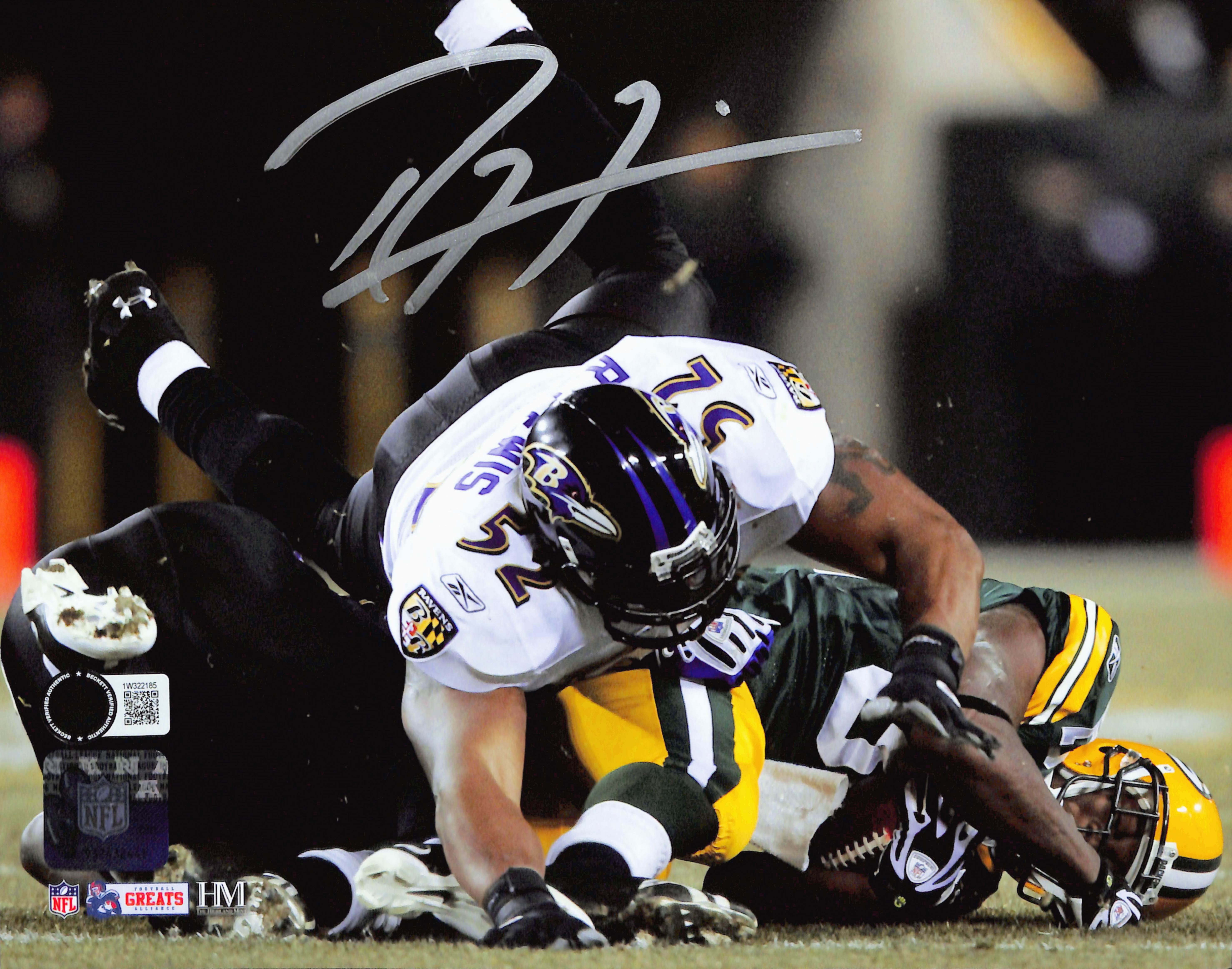 Ray Lewis Autographed/Signed Baltimore Ravens 8x10 Photo Beckett 