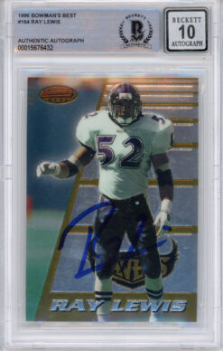 Ray Lewis Autographed 1996 Bowmans Best #164 (Grade 10) Slabbed BAS