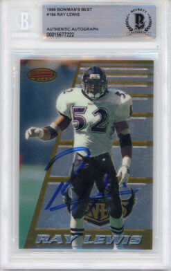Ray Lewis Autographed 1996 Bowmans Best #164  Slabbed BAS