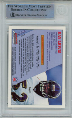 Ray Lewis Autographed 2001 Bowman Chrome #BRC2 Card Beckett Slab