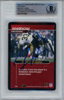 Ray Lewis Signed 2002 Showdown First & Goal Strategy #S4 Card BAS Slab