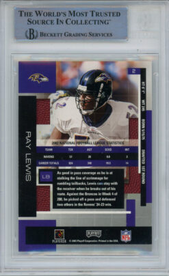 Ray Lewis Signed 2003 Absolute Memorabilia #2 Trading Card Beckett Slab