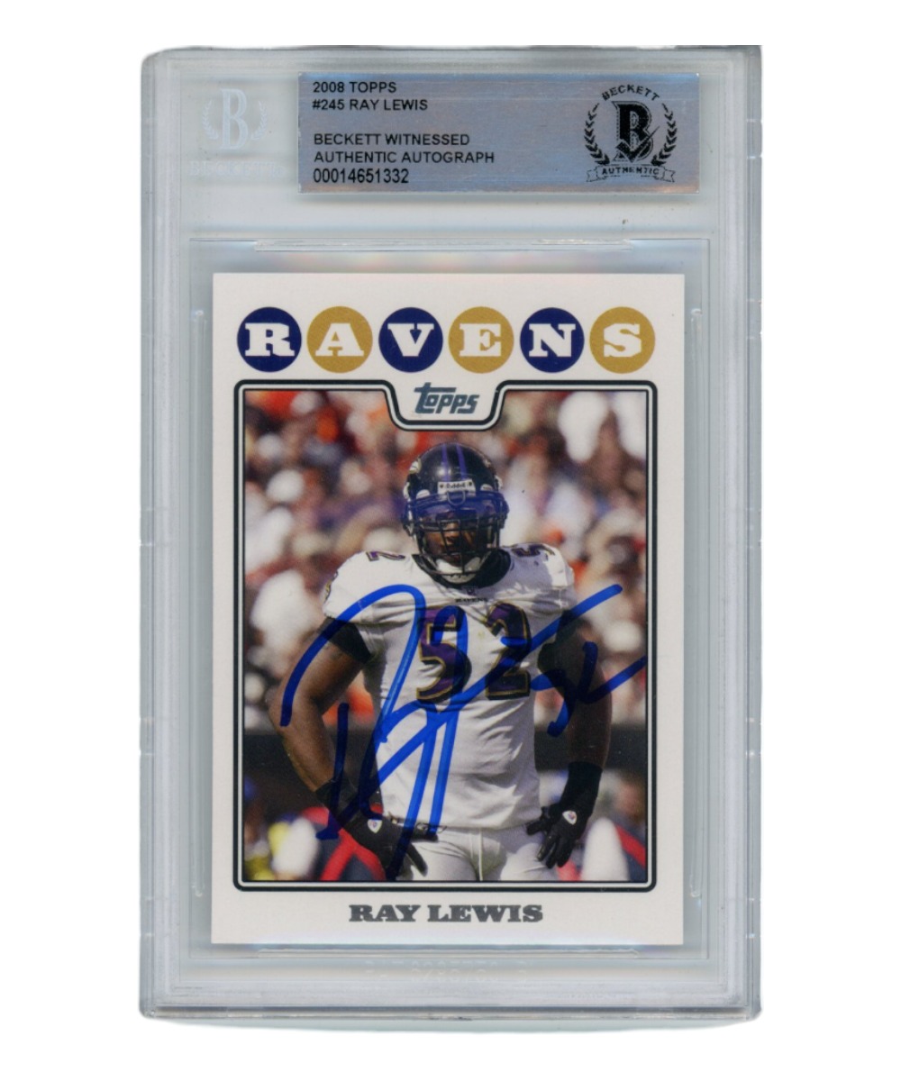 Ray Lewis Autographed/Signed 2008 Topps #245 Beckett