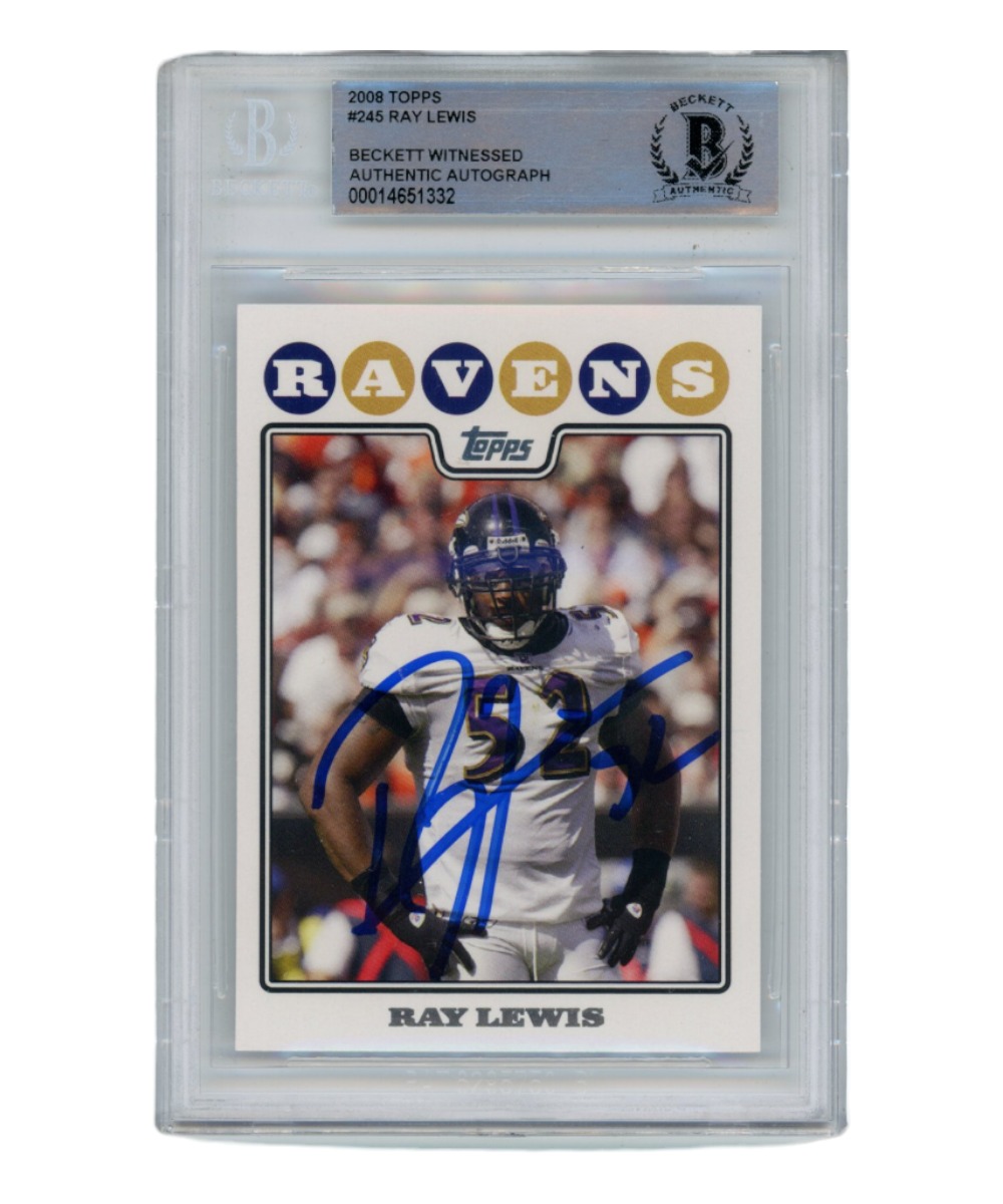 Ray Lewis Autographed/Signed 2008 Topps #245 Beckett 