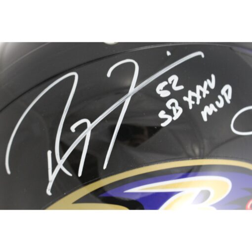 Ray Lewis Joe Flacco Signed Baltimore Ravens Pro VSR4 Helmet MVP JSA 49686