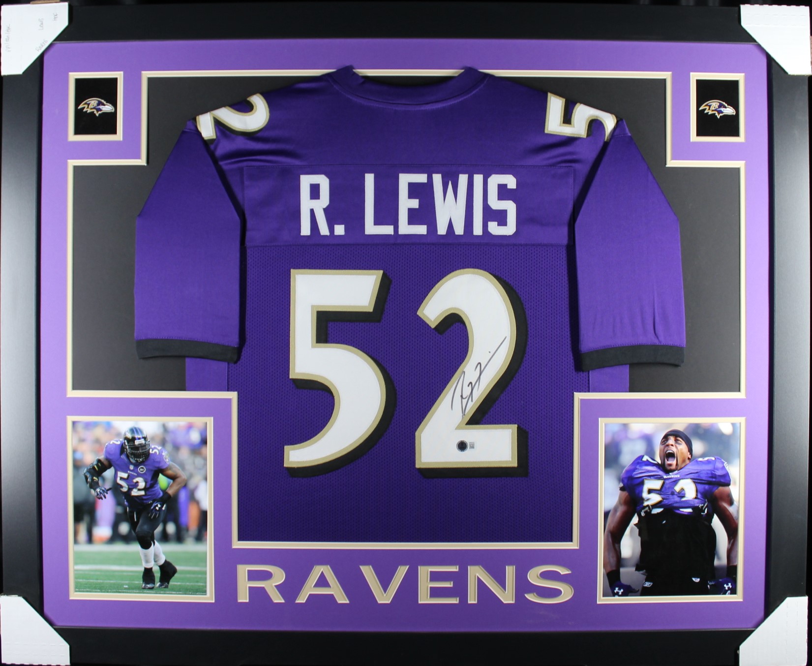Ray Lewis Autographed Pro Style Purple XL Framed Jersey 35x43 Beckett 53754 1 Ray Lewis Autographed Pro Style Purple XL Framed Jersey 35x43 Beckett 53754