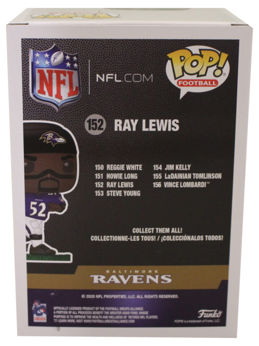Ray Lewis Autographed NFL Funko Pop #152 Baltimore Ravens Beckett