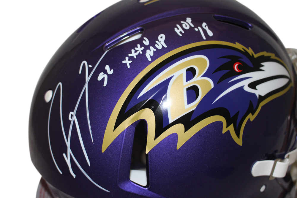 Ray Lewis Signed Baltimore Ravens Authentic Flash Helmet MVP HOF BAS