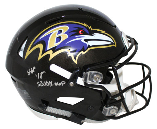 Ray Lewis Signed Baltimore Ravens Authentic SpeedFlex Helmet 2 Insc BAS 25695