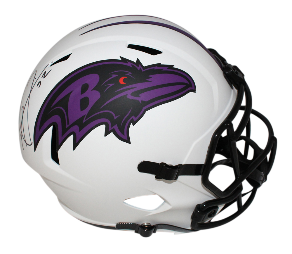 Ray Lewis Autographed Baltimore Ravens F/S Lunar Helmet Beckett 