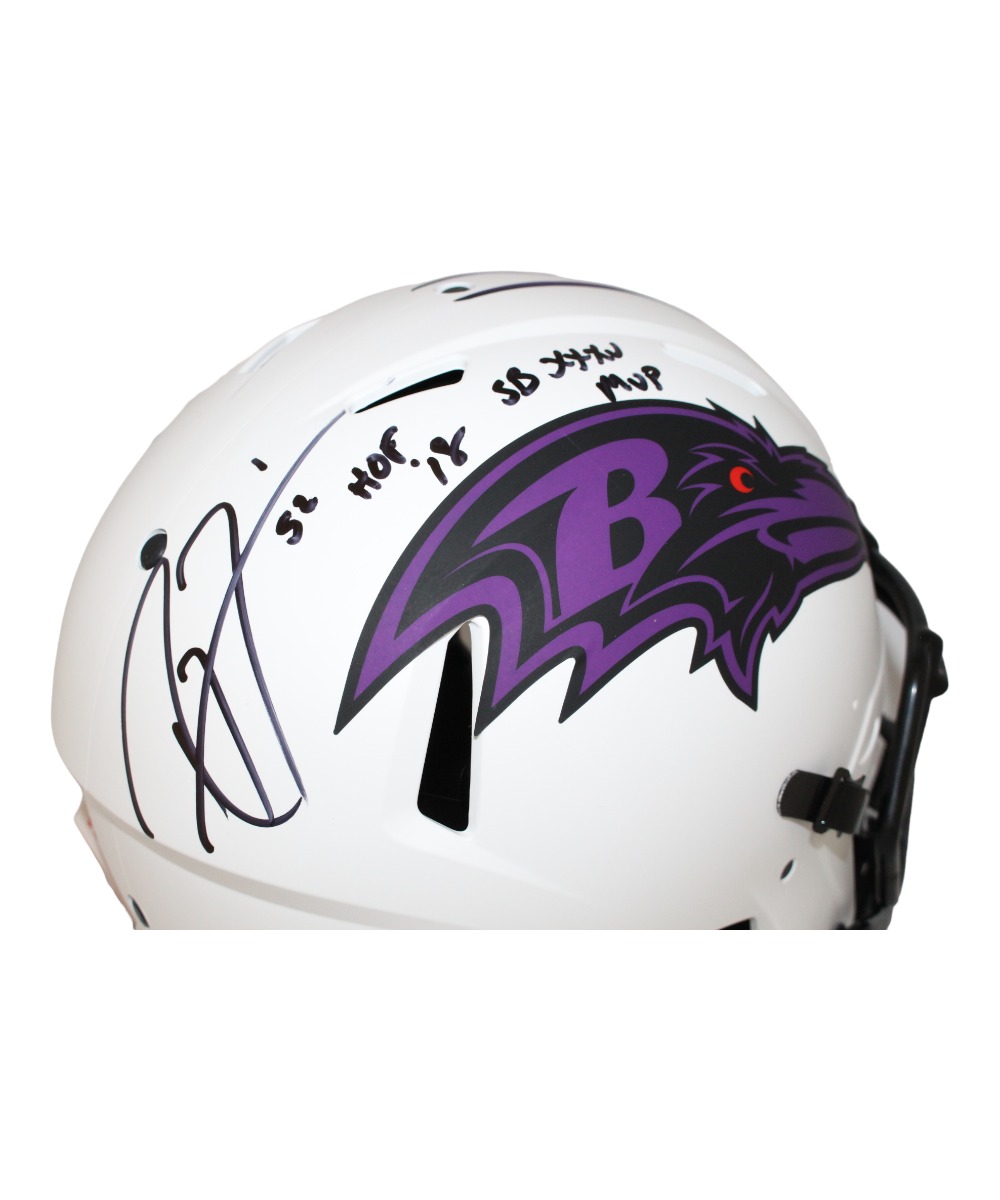 Ray Lewis Signed Baltimore Ravens Authentic Lunar Helmet 2 insc. Beckett