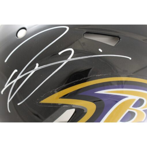 Ray Lewis Autographed Baltimore Ravens Authentic Helmet Beckett Witness 51789