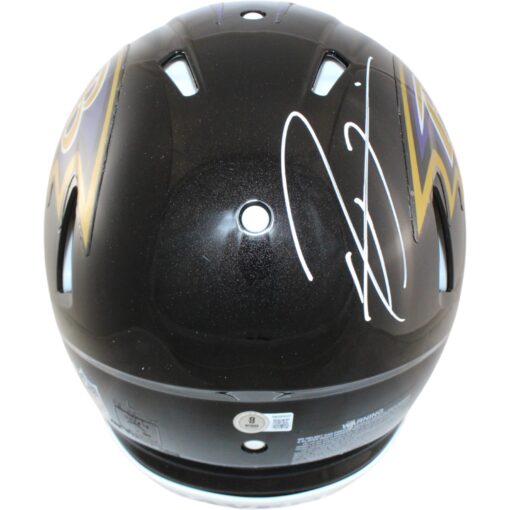 Ray Lewis Autographed Baltimore Ravens Authentic Helmet Beckett Witness 51789