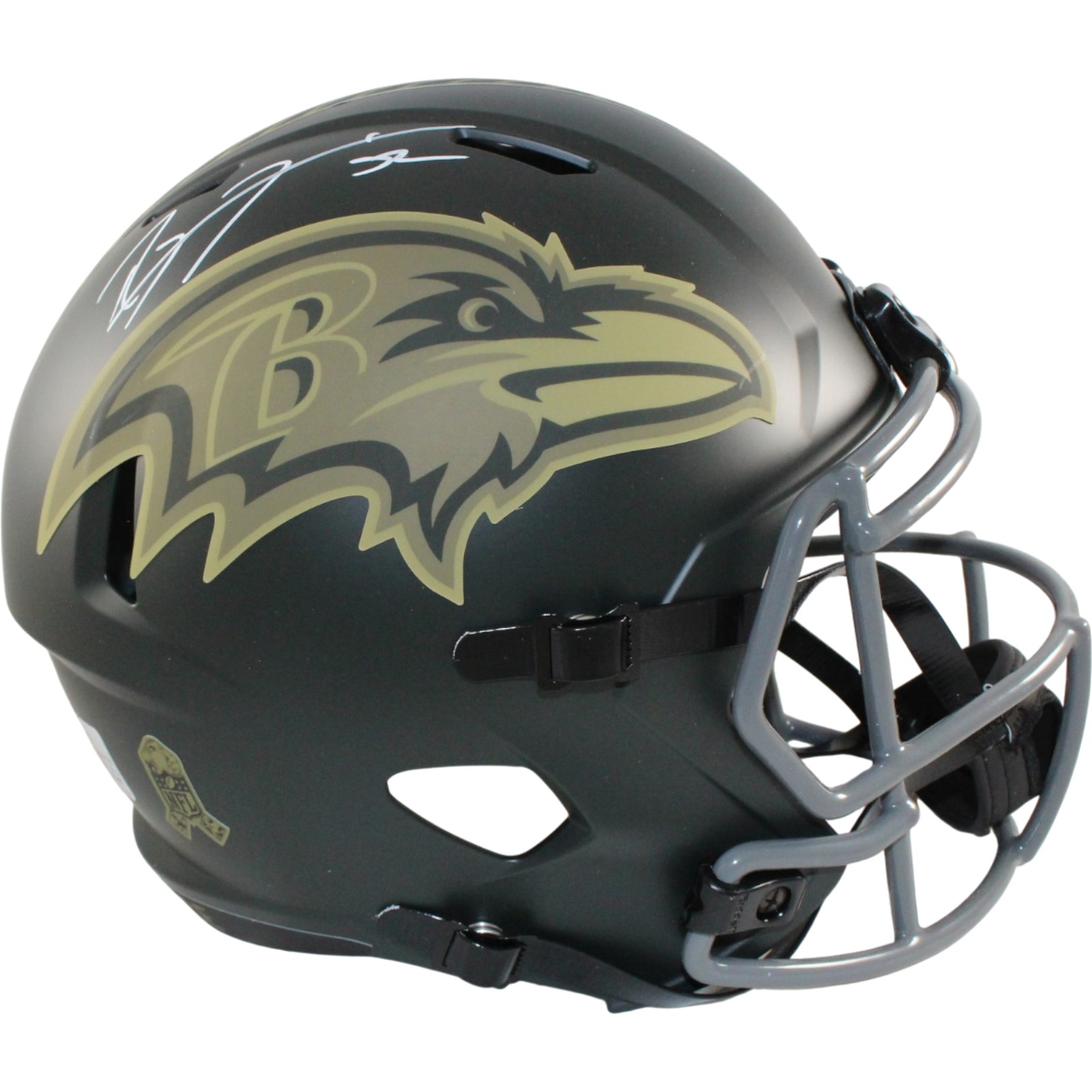 Ray Lewis Signed Baltimore Ravens 2025 Salute F/S Helmet Beckett Witness 55796