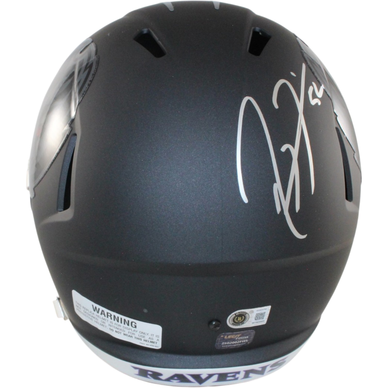 Ray Lewis Signed Baltimore Ravens F/S 2026 ALT #2 Helmet Beckett WIT 57530 3 Ray Lewis Signed Baltimore Ravens F/S 2026 ALT #2 Helmet Beckett WIT 57530