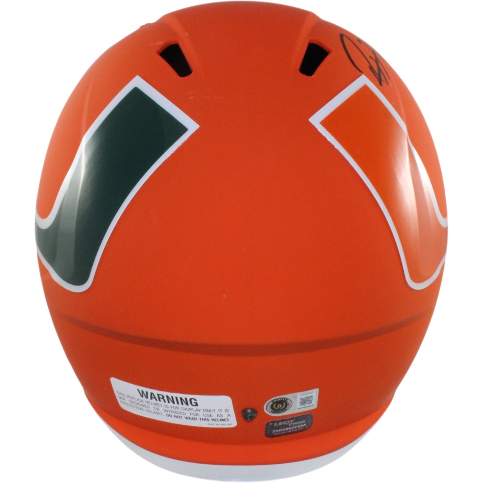 Ray Lewis Signed Miami Hurricanes F/S AMP Helmet Beckett Witness 57532 3 Ray Lewis Signed Miami Hurricanes F/S AMP Helmet Beckett Witness 57532