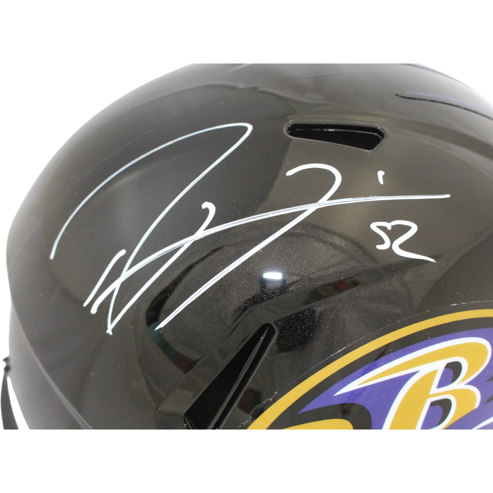 Ray Lewis Autographed/Signed Baltimore Ravens F/S Helmet Beckett Witness 55778