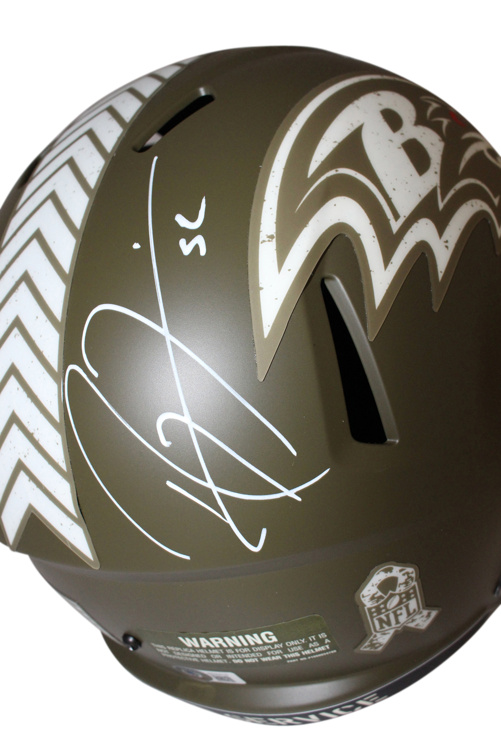 Ray Lewis Autographed Baltimore Ravens F/S Salute Helmet Beckett