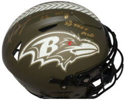 Ray Lewis Autographed Baltimore Ravens Pro Salute Flex Helmet Beckett
