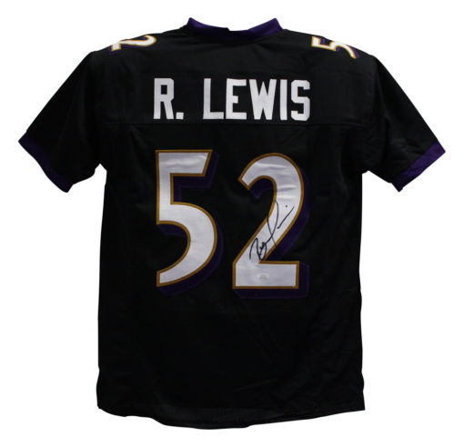 Ray Lewis Autographed/Signed Baltimore Ravens Black XL Jersey JSA 25696