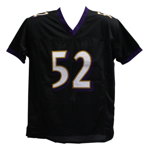 Ray Lewis Autographed/Signed Baltimore Ravens Black XL Jersey JSA 25696