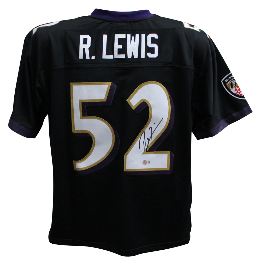 Ray Lewis Autographed Ravens Black Mitchell & Ness Legacy XL Jersey BAS