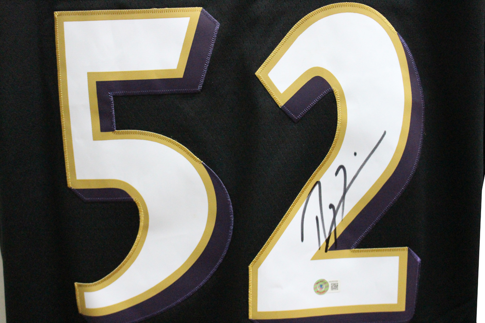 Ray Lewis Autographed Ravens Black Mitchell & Ness Legacy XL Jersey BAS